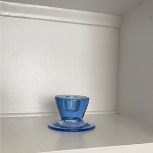 Blue Glass Candle Holder